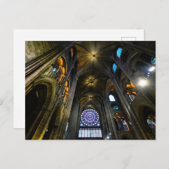 Rose Window Ceiling Notre Dame Cathedral Postcard (Front/Back)