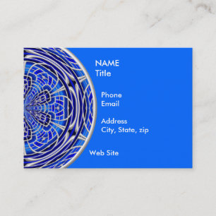 Rose Window Cobalt Business Card
