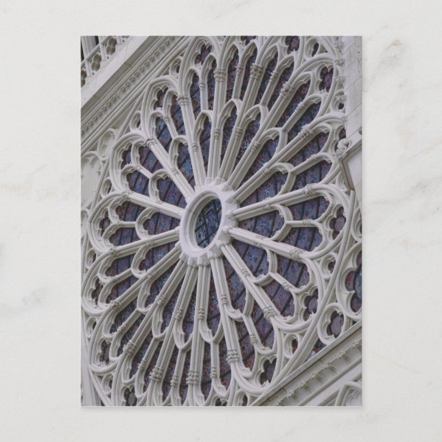 Rose window from the west facade, c.1270 postcard (Front)