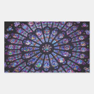 Rose Window Paris Rectangular Sticker