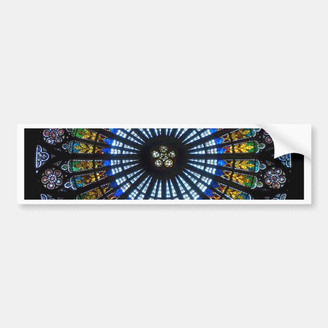 rose window strasbourg cathedral bumper sticker (Front)