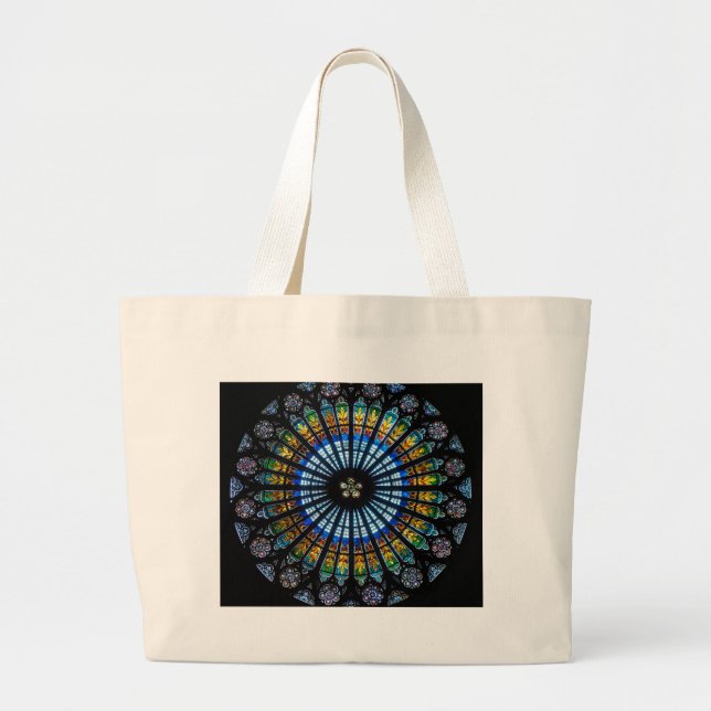 rose window strasbourg cathedral large tote bag (Front)