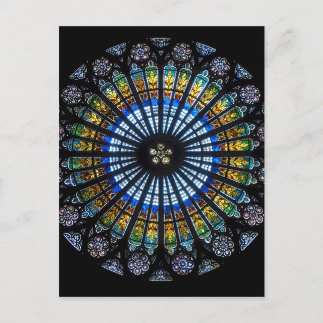 rose window strasbourg cathedral postcard (Front)