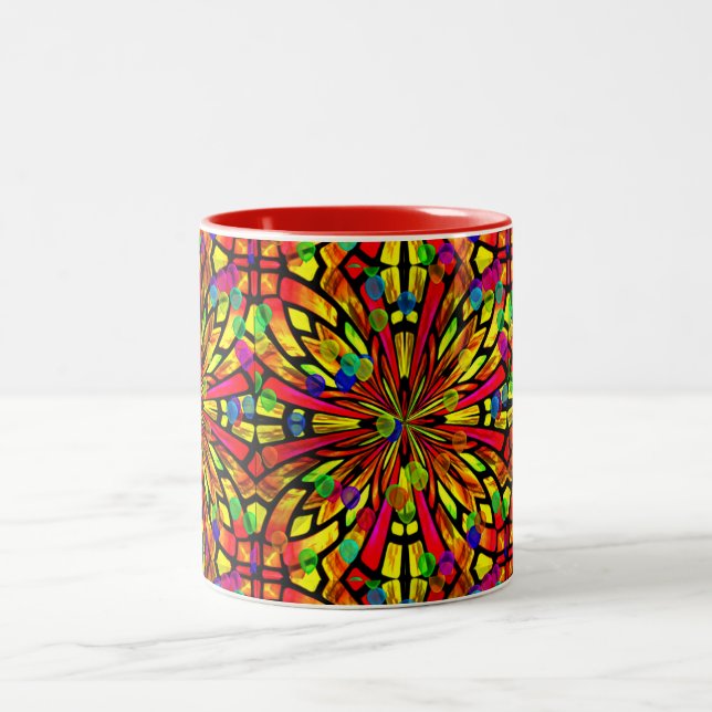 Rose Window Two-Tone Coffee Mug (Center)