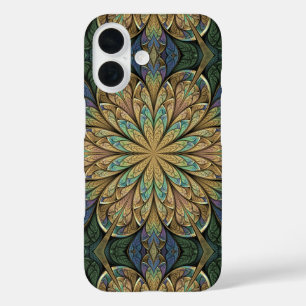 Rose Window Yellow Abstract Stained Glass iPhone 16 Case