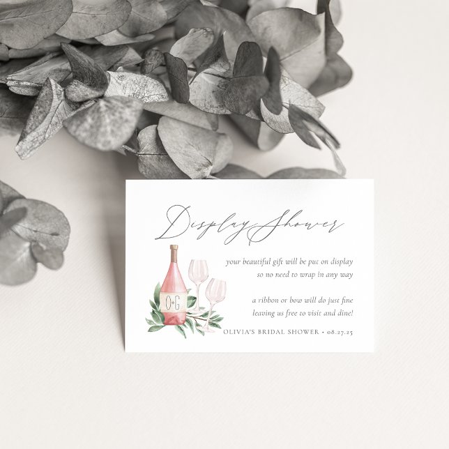 Rosé Wine Bridal Shower Gift Display Card (Creator Uploaded)