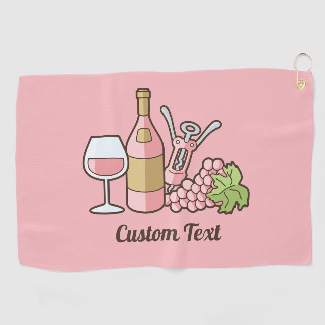 Rose Wine Golf Towel (Horizontal)