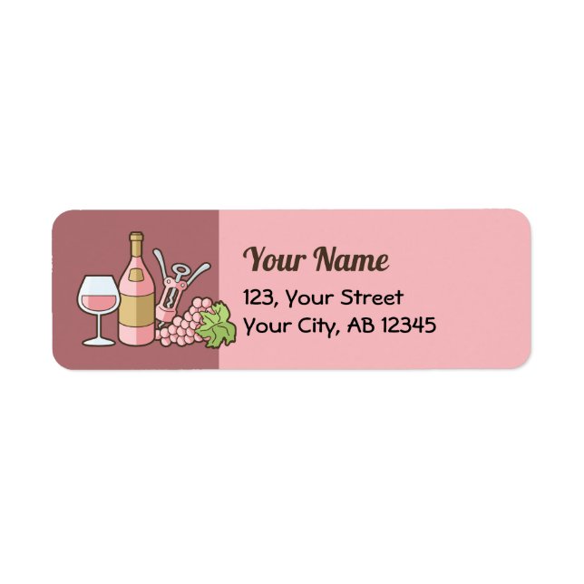 Rose Wine Label Return Address Label (Front)