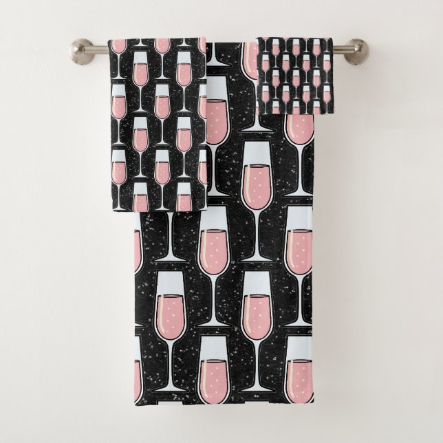 Rose Wine Pattern Bath Towel Set (Insitu)