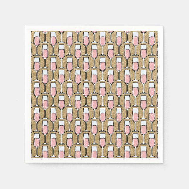 Rose Wine Pattern Gold Napkin (Front)