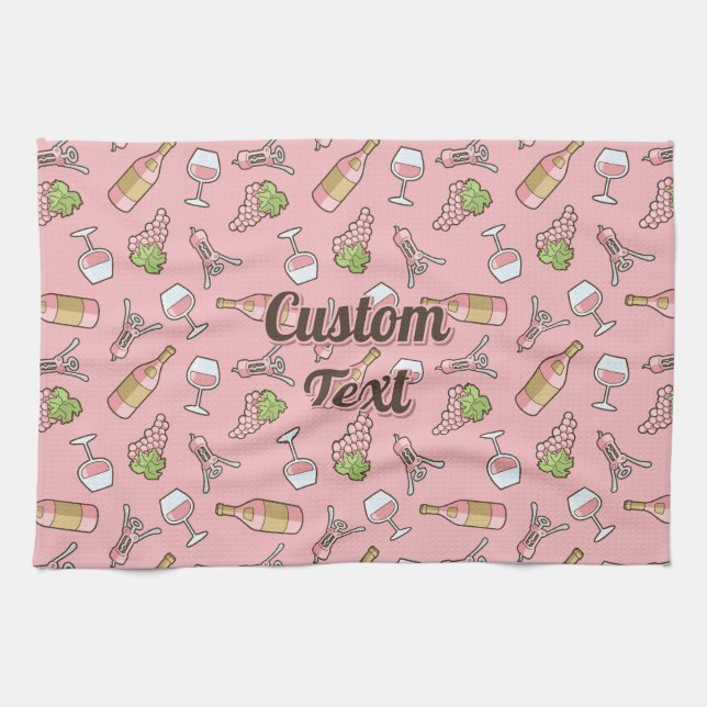 Rose Wine Pattern Kitchen Towel (Horizontal)