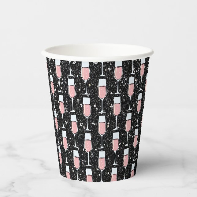 Rose Wine Pattern Paper Cups (Front)