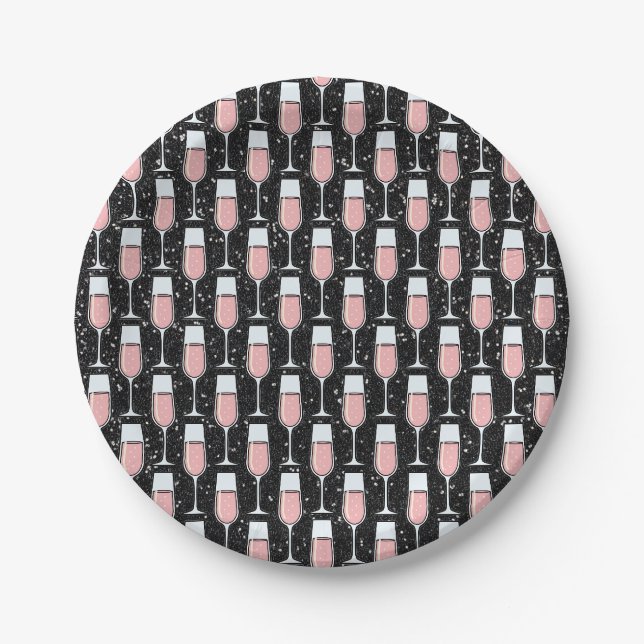 Rose Wine Pattern Paper Plate (Front)