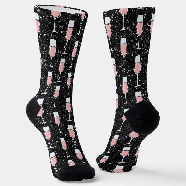 Rose Wine Pattern Socks (Angled)