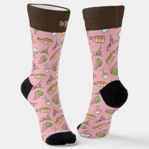 Rose Wine Pattern Socks