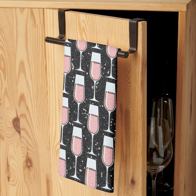 Rose Wine Pattern Tea Towel (Thirds Fold)