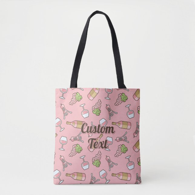Rose Wine Pattern Tote Bag (Front)