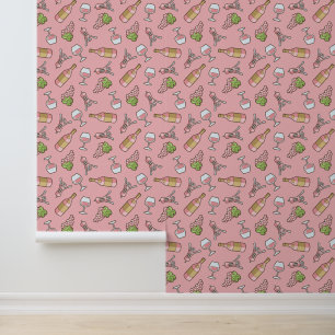 Rose Wine Pattern Wallpaper