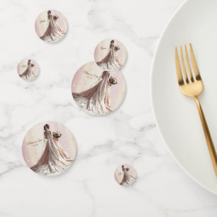 Rose Winter Wedding Bride Golden Shiny Heart Party Confetti