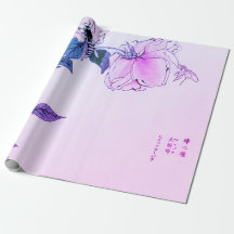 ROSE WITH BEE JAPANESE PRINT Wrapping Paper