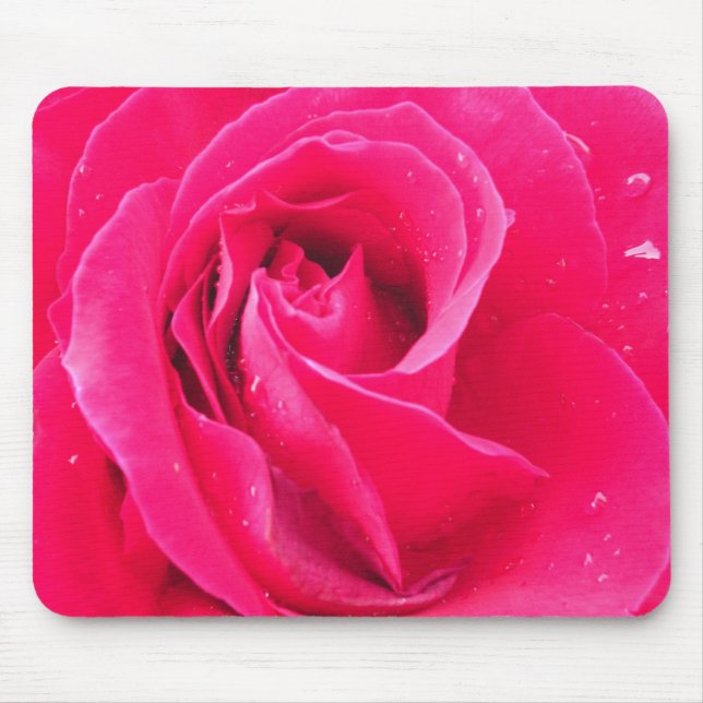 Rose with drops mouse pad (Front)