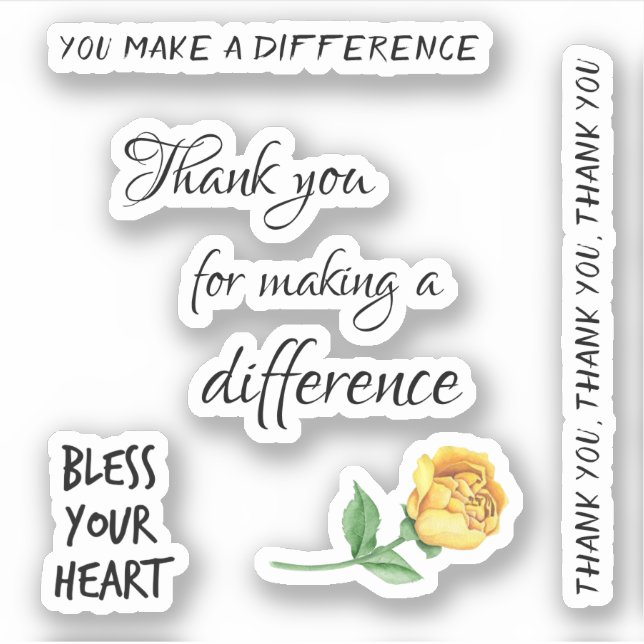 Rose with Thank You for Making a Difference Quotes (Front)