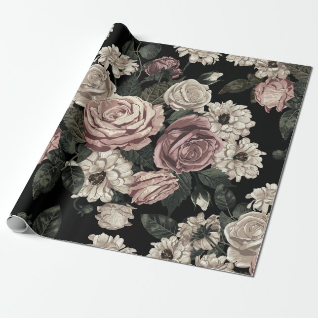 rose wrapping paper (Unrolled)