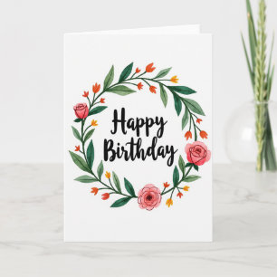 Rose Wreath Birthday Card