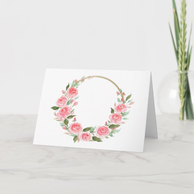 Rose Wreath, customisable Card (Front)