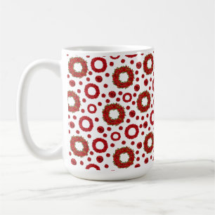 Rose Wreath Polka Pattern for Red Rose Lovers Coffee Mug