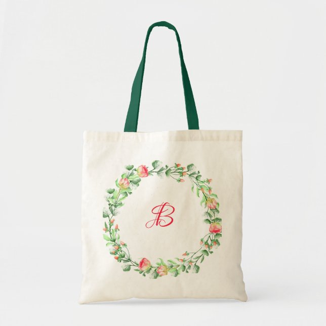 Rose Wreath Tote Bag (Front)