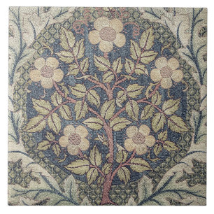 Rose Wreath William Morris Ceramic Tile