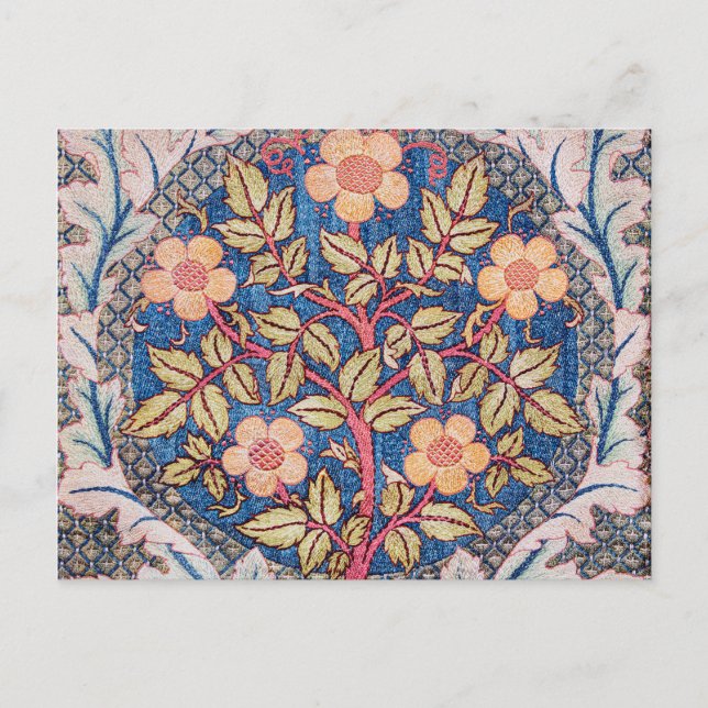 Rose Wreath, William Morris Postcard (Front)