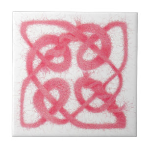 Rose Yarn Celtic Knot 4.25" x 4.25" Ceramic Tile