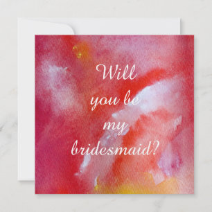 Rose yellow watercolor  will you be my bridesmaid invitation