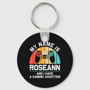 Roseann Gift Name Personalized Funny Gaming Geek B Key Ring