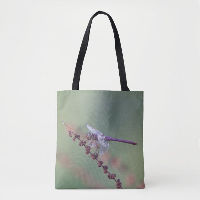 Roseate Skimmer Dragonfly Tote Bag (Front)