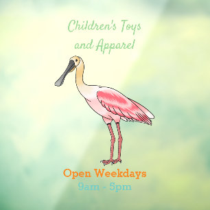 Roseate spoonbill bird cartoon illustration