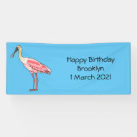Roseate spoonbill bird cartoon illustration