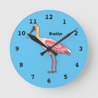 Roseate spoonbill bird cartoon illustration