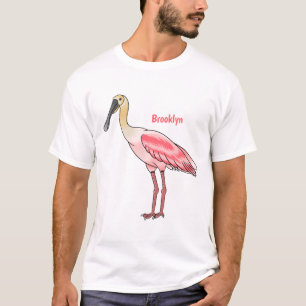 Roseate spoonbill bird cartoon illustration T-Shirt