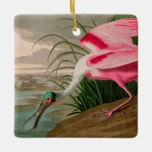 Roseate Spoonbill Birds of America Audubon Print Ceramic Ornament