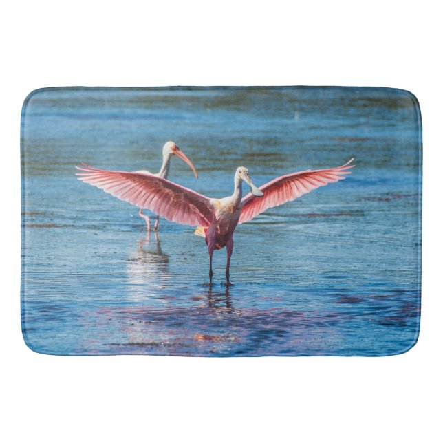 Roseate Spoonbill  Large Bath Mat (Front)