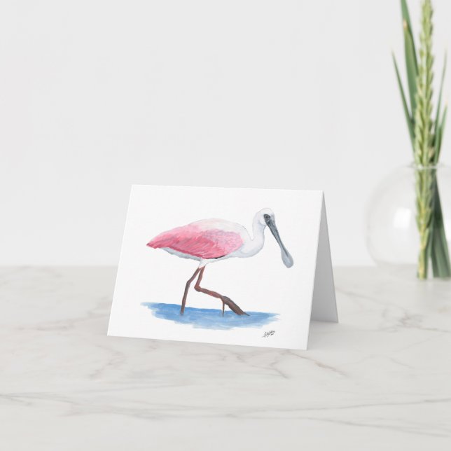 Roseate Spoonbill Note Card (Front)