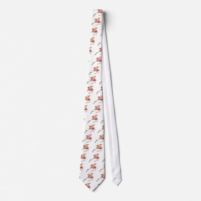 Roseate Spoonbill Wading Bird Illustration Art Tie (Front)