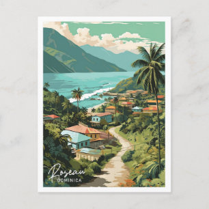 Roseau Dominica Art Travel Place illustration Postcard