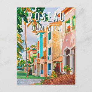 Roseau, the tropical city of Dominica Postcard