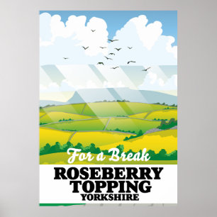 Roseberry Topping Yorkshire travel poster