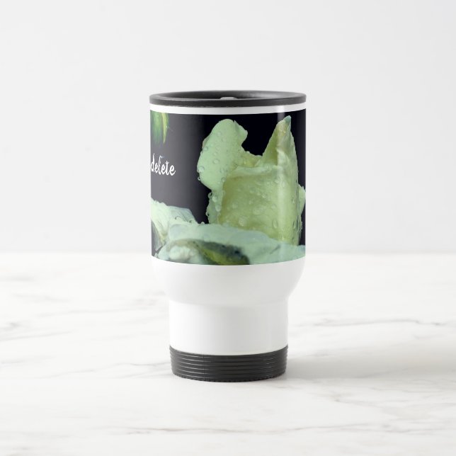 Rosebud After Rain Personalised  Travel Mug (Center)