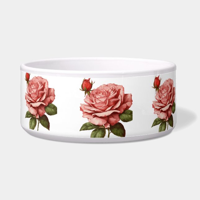 Rosebud Elegance Pet Bowl (Front)